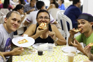Eating PIzza